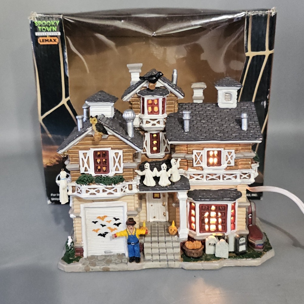 Vintage Lemax Spooky Town Franklin Residence House 2004 Tested!